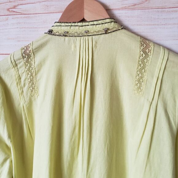 Pilcro Nayeli Beaded Embellished Western Style Shirt Blouse Cotton Size XL - Picture 10 of 16